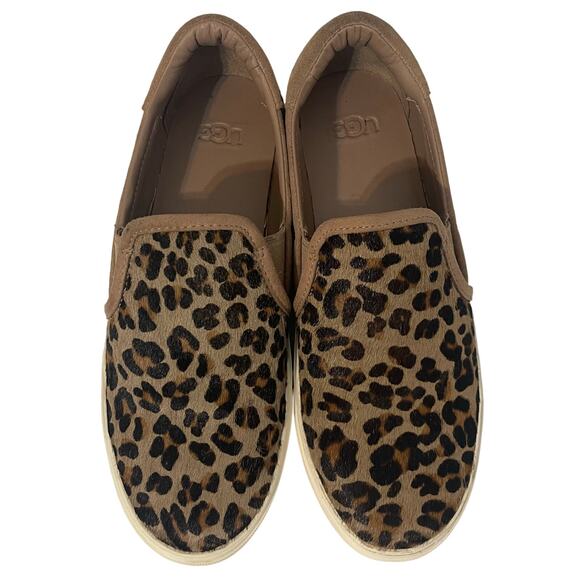 UGG Jass Platform Sneakers Leopard Cheetah Print Slip On Shoes Women's Size 7 - Picture 5 of 15